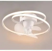 Ventilatore a Soffitto con Luce Led Plafoniera Moderno Bianco GD Trio