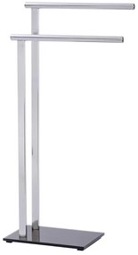 WENKO 22090100 - Porta asciugamani LAVA 42x81 cm in acciaio inox, finitura argento/nera