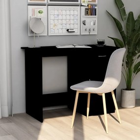 Scrivania Nera 100x50x76 Cm İn Legno Multistrato /