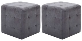 Pouf 2 pz Grigio 30x30x30 cm in Similpelle Scamosciata