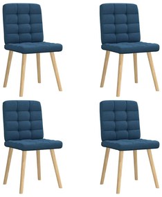 Sedie Da Pranzo 4 Pz Blu İn Tessuto /