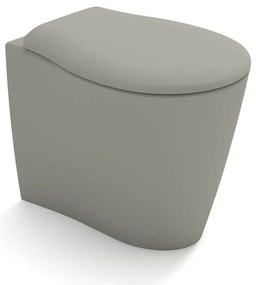 Vaso WC filomuro OLYMPIA CERAMICA soft grigio, sedile incluso P 55 x L 36 x H 42 cm grigio / argento opaco