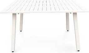 Tavolo In Alluminio Quadrato Da Esterno 145x100-145 Cm Bianco
