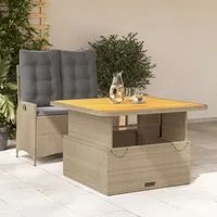 Set da Pranzo da Giardino 2 pz con Cuscini Beige in Polyrattan 3277487