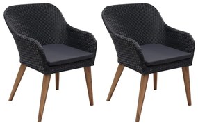 Set mobili da pranzo per giardino 3 pz nero