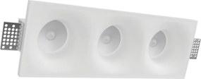Portafaretto Rettangolare 280x100mm 3xGU10 in Gesso Pitturabile Curvo