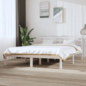 Giroletto Senza Materasso Bianco 120x200 Cm Legno Massello Pino /