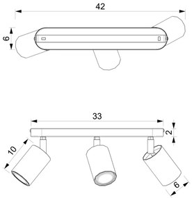 Faretto BELLO 3xGU10/8W/230V nero