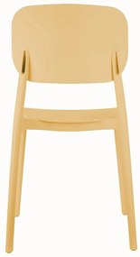 Sedia da pranzo gialla in plastica Cheer – Leitmotiv