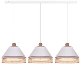 Duolla - Lampadario a sospensione con filo AVIGNON 3xE27/15W/230V bianco/rattan