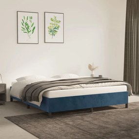 Giroletto Senza Materasso Blu Scuro 160x200 Cm İn Velluto /