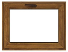 Finestra in PVC rovere dorato L 80 x H 60 cm, 1 anta a vasistas