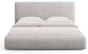Letto matrimoniale imbottito grigio chiaro con contenitore e doghe 180x200 cm Colonel - Cosmopolitan Design