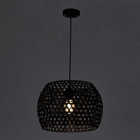 Lampada da soffitto in bambù nero con paralume in bambù ø 35 cm - Casa Selección