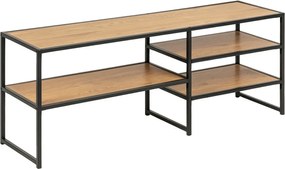 Mobile TV nero-color legno naturale effetto rovere 120x46 cm Seaford - Actona