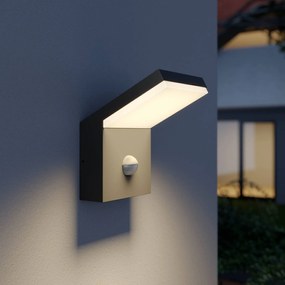 Arcchio Applique da esterni LED Yolena, sensore, antracite, alluminio Yolena, Nero, Alluminio, Moderno