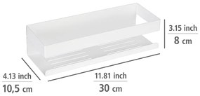 Mensola da bagno senza foratura bianco opaco in acciaio inox con aggancio Turbo-loc Genova – Wenko