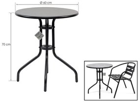 Tavolino In Metallo Rotondo Da Esterni 70x60 Cm