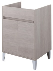 Lavatoio a Terra 60x50 Due Ante Con Vasca Feridras "Lavanderia" Rovere Chiaro