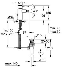 GROHE 32864000 - Miscelatore per bidet BAUCLASSIC cromo lucido