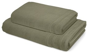 Coppia asciugamano viso ospite cotone Pop Corn marrone