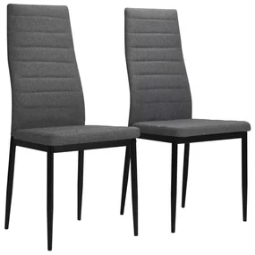 Sedie Da Pranzo 2 Pz Grigio Chiaro İn Tessuto /