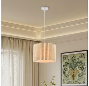 Brilagi - Lampada a sospensione con cavo NORDIC WAVE 1xE27/15W/230V Ø 32 cm lino/bianco