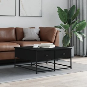 Tavolino Da Salotto Nero 80x80x40 Cm İn Legno Multistrato /