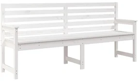 Panca da giardino bianca 203,5x48x91,5cm legno massello di pino