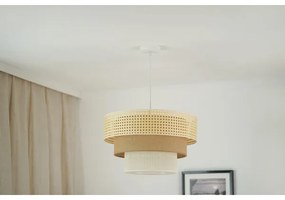Brilagi - Lampadario a cavo CEDAR LUNETA 1xE27/15W/230V Ø45 rattan marrone crema