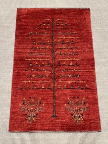 Loribaft Tappeto 60x110 Rosso (Iran) Annodato A Mano
