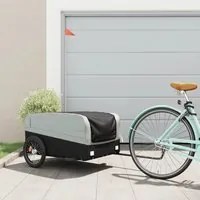 Rimorchio da Bici Nero e Grigio 45 kg in Ferro 94049