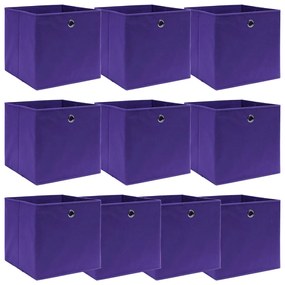 Scatole Portaoggetti 10pz Viola 32x32x32 Cm Tessuto /