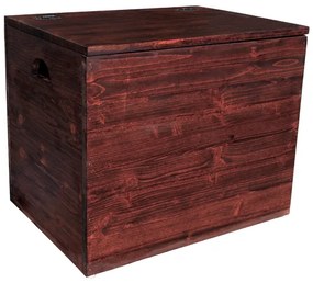 Cassapanca pouf contenitore in legno massello NOCE cm 58