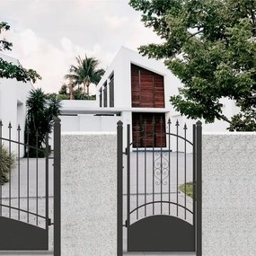 Cancello manuale battente Marmolada in ferro, apertura a sinistra, L 104.5, H 180-195 cm, di colore nero