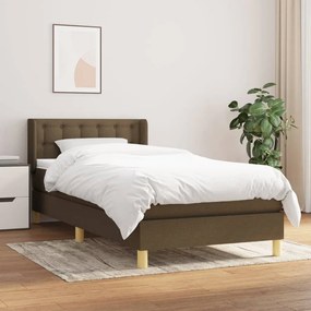 Giroletto A Molle Con Materasso Marrone Scuro 90x190cm Tessuto /