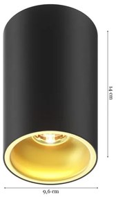 Zuma Line 89313-N - Faretto DEEP SL 1xGU10/50W/230V nero/oro