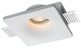 Portafaretto GU10 Quadrato in Gesso Pitturabile Ø100x100 mm