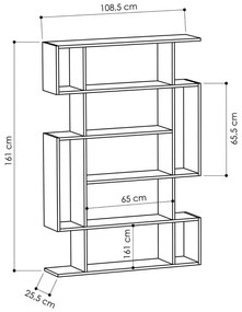 Libreria in rovere antracite/naturale 108,5x161 cm Mito - Homitis