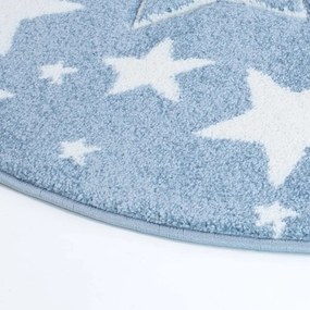 Tappeto tondo blu originale con stelle