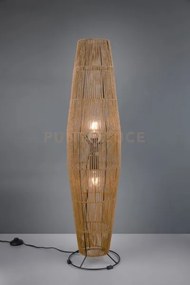 Miki piantana base metallo nero e materiale naturale h. 103cm 2 luc...