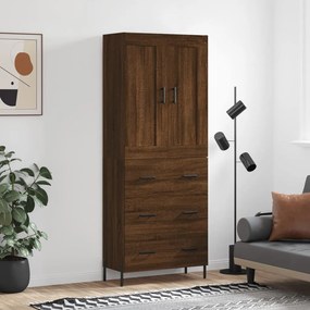 Credenza Rovere Marrone 69,5x34x180 Cm İn Legno Multistrato /