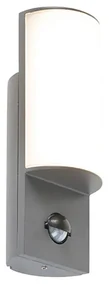 Lampada da parete per esterni moderna grigio scuro con sensore di movimento - Harry