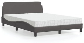 Letto Con Materasso Grigio 120x200 Cm İn Similpelle /