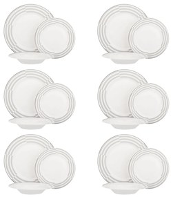 Set piatti Classy in new bone china, da 18 pezzi