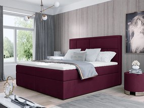 Letto matrimoniale boxspring Cardiff - 180 x 200 cm , Tessuto rosso