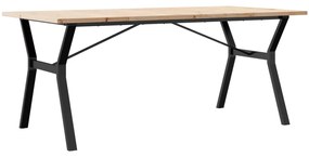 Tavolo da pranzo telaio a y 180x90x75,5cm massello pino e ghisa