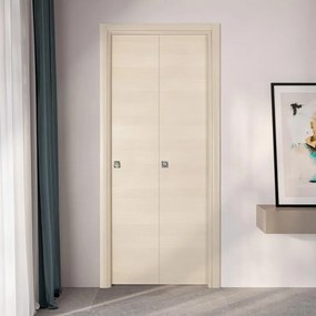 Porta interna pieghevole a libro simmetrica Sea in MDF colore ecru, L 70 x H 210 cm, apertura reversibile