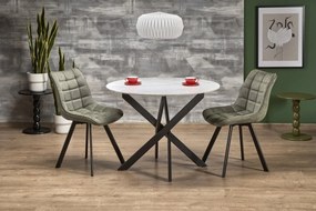 Tavolo rotondo Edgar 2 effetto marmo bianco/nero ø100/h76 cm