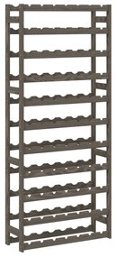 Portabottiglie per 77 bottiglie grigio legno massello di pino